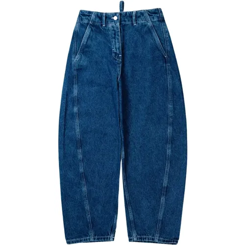 Rounded Leg Twist Seam jeans in indaco , female, Sizes: S, XS, M - Studio Nicholson - Modalova