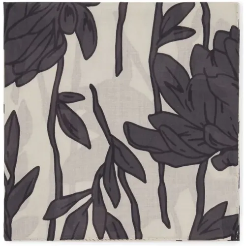 Leaf Print Cotton Scarf , female, Sizes: ONE SIZE - BRUNELLO CUCINELLI - Modalova