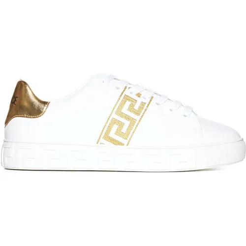 Weiße Sneakers mit Signaturdetails , Damen, Größe: 38 EU - Versace - Modalova