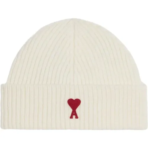 Rote Beanie Mütze , Herren, Größe: ONE Size - Ami Paris - Modalova