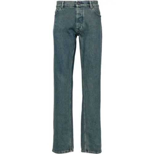 Denim Straight Leg Button Fly Hose , Herren, Größe: W33 - Lardini - Modalova