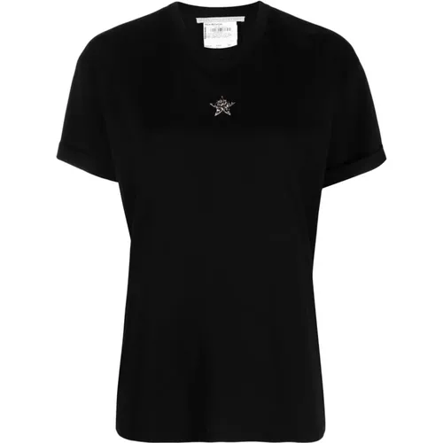 Besticktes Mini-Stern Baumwoll-T-Shirt , Damen, Größe: S - Stella Mccartney - Modalova
