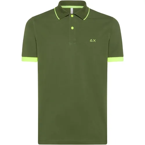 Small Stripe Fluo Polo Shirt , male, Sizes: 2XL, M, XL, L - Sun68 - Modalova