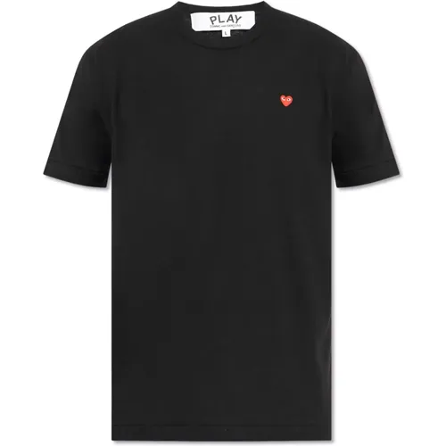 T-Shirt mit Logo-Patch , Herren, Größe: XL - Comme des Garçons Play - Modalova