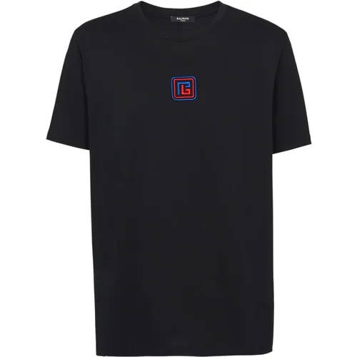 PB T-Shirt , Herren, Größe: XS - Balmain - Modalova