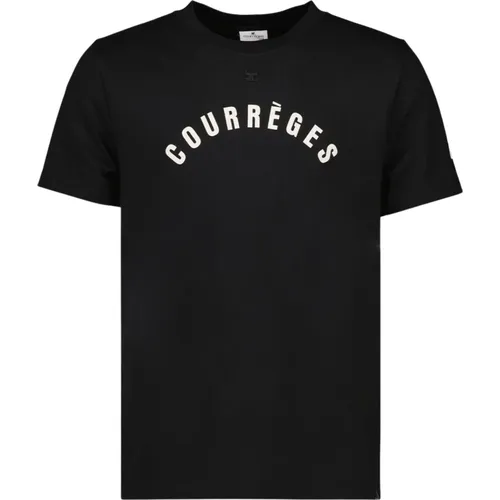 Bedrucktes Logo Baumwoll-T-Shirt , Herren, Größe: L - Courrèges - Modalova