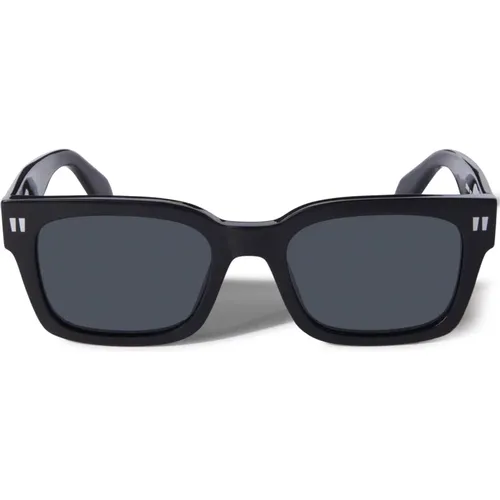 Schwarze Sonnenbrille mit Original-Etui , Herren, Größe: 53 MM - Off White - Modalova