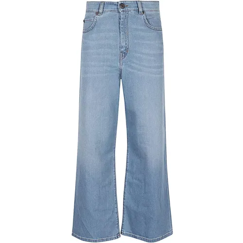 Blaue Baumwollknöchellange Weiche Bein Jeans - Max Mara Weekend - Modalova