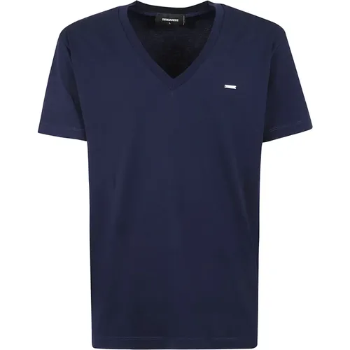 Cotton Jersey V-Neck T-Shirt , male, Sizes: S, M, XS, L - Dsquared2 - Modalova