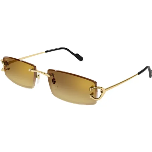 Square Oversized Sunglasses with C Detail , female, Sizes: 58 MM - Cartier - Modalova