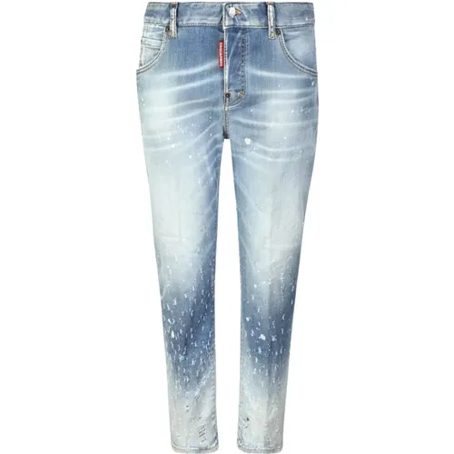 Blaue Skinny Jeans mit Distressed-Effekt - Dsquared2 - Modalova
