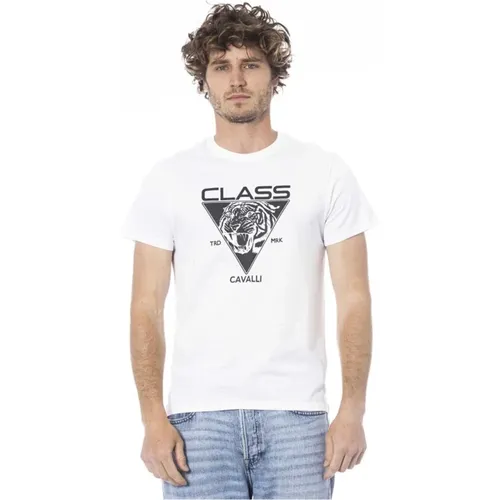 Logo Print Crew Neck T-Shirt - Cavalli Class - Modalova