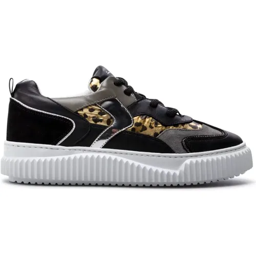 Schwarze Leoparden-Sneaker - Voile blanche - Modalova