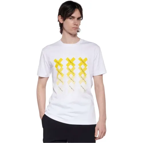 Regular T-Shirt mit Kontrastdruck und Logo - John Richmond - Modalova