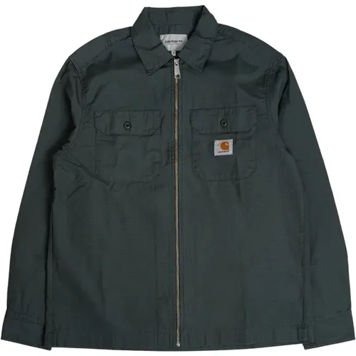Lane Poplin Cotton Zip Shirt , male, Sizes: M - Carhartt WIP - Modalova