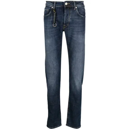 Indigo Straight-Cut Denim Jeans , male, Sizes: W35, W38 - Incotex - Modalova