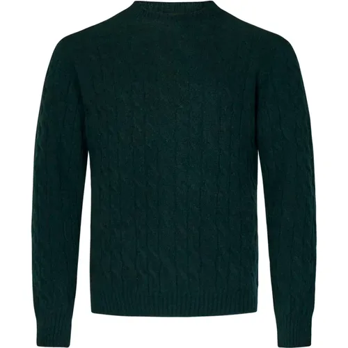 Grüner Zopfmuster Woll-Kaschmir Pullover - Boglioli - Modalova