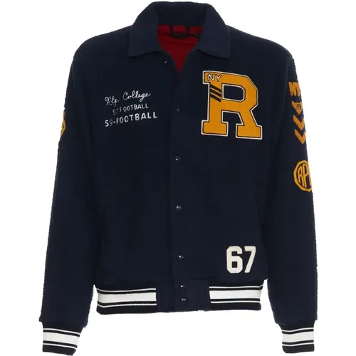 Yellow Letterman Jacket Blazer , male, Sizes: M - Polo Ralph Lauren - Modalova