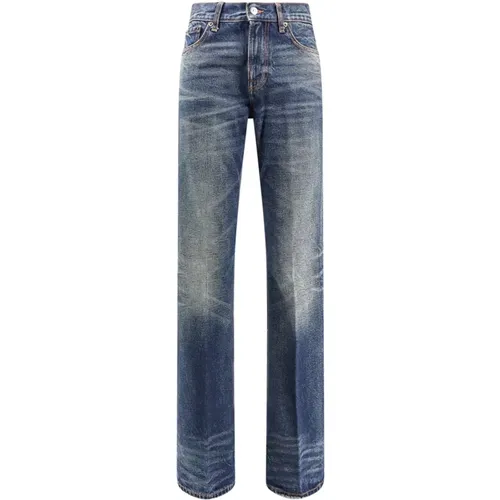 Blaue Distressed Jeans Klassisches Design , Damen, Größe: W25 - Haikure - Modalova