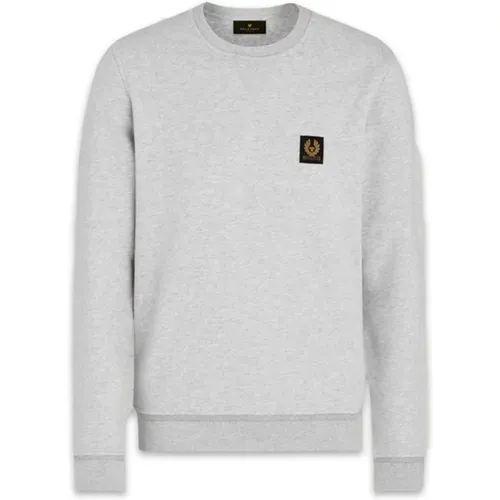 Klassischer Baumwoll-Sweatshirt mit V-Stich Detail , Herren, Größe: XL - Belstaff - Modalova