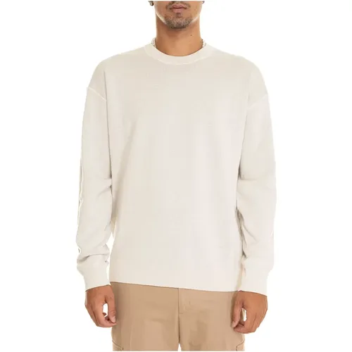 Contrast Interior Crewneck Sweatshirt , male, Sizes: 2XL, XL, 3XL - Boss - Modalova