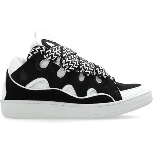 White Curb Leather Sneakers , male, Sizes: 8 UK, 11 UK, 7 UK, 9 UK, 10 UK - Lanvin - Modalova