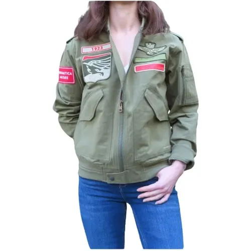 Bestickte Bomberjacke , Damen, Größe: S - aeronautica militare - Modalova