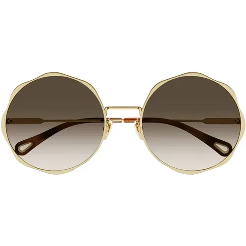 Fashion-Forward Metal Frame Sunglasses , female, Sizes: ONE SIZE - Chloé - Modalova