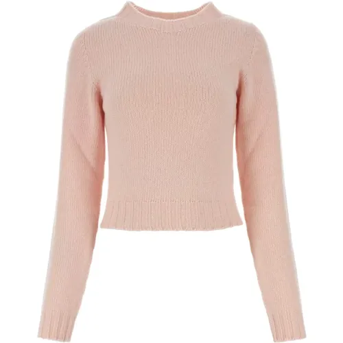 Weicher Rosa Wollpullover , Damen, Größe: S - Palm Angels - Modalova