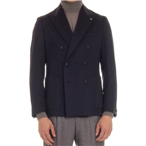 Double-Breasted Woven Jacket , male, Sizes: XL, 2XL, M, L - Tagliatore - Modalova