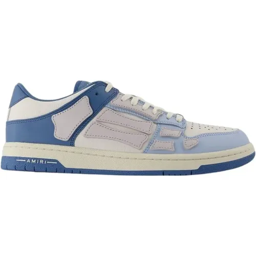 Blau Weiße Leder Low Top Sneakers - Amiri - Modalova