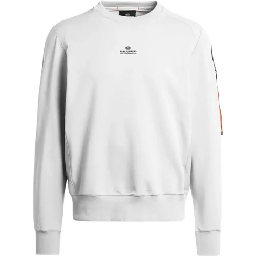 Weiße Sabre Sweatshirt mit Applikation , Herren, Größe: L - Parajumpers - Modalova