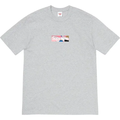 Limitierte Auflage Box Logo Tee Grau/Rosa , Herren, Größe: L - Supreme - Modalova