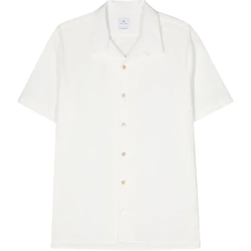 Seersucker Cuban Collar Shirt , male, Sizes: XL - Paul Smith - Modalova