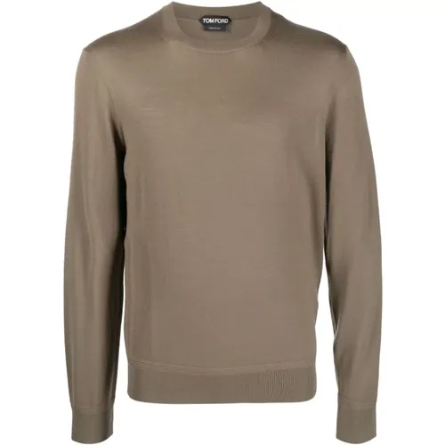 Fine-Knit Crew-Neck Sweater , male, Sizes: XL - Tom Ford - Modalova