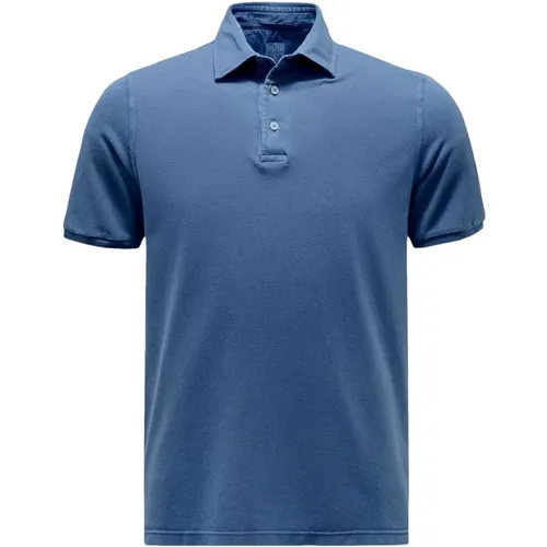 Blau Jeans Polo Shirt Kurzarm , Herren, Größe: XL - Fedeli - Modalova