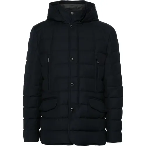 Quilted Navy Coat , male, Sizes: M, XL - Moorer - Modalova