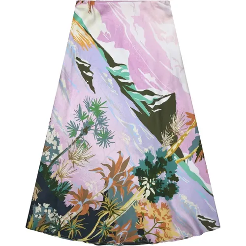 Colorful Silk Midi Skirt Jiselle Nederdele , female, Sizes: M, L - Munthe - Modalova
