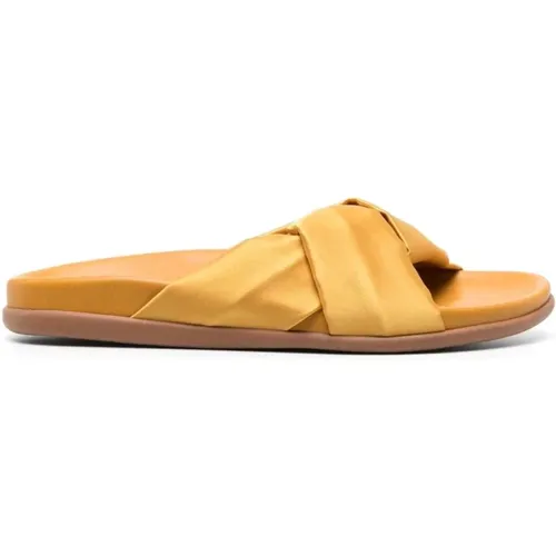 Flat Sandals,Schwarze Satin-Fußbett Sandalen - Ancient Greek Sandals - Modalova