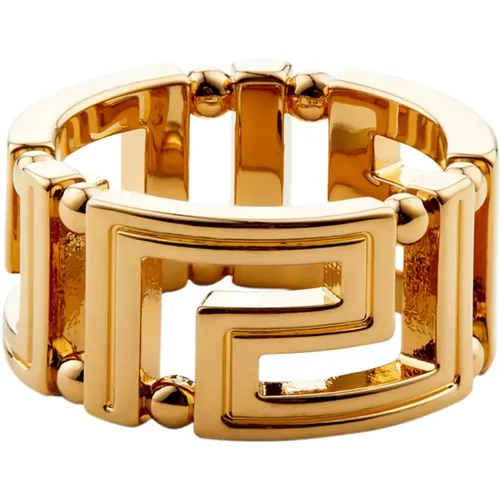 Goldenes Greca Muster Messing Schmuck - Versace - Modalova