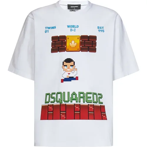 T-Shirt with Modern Design , male, Sizes: M, XS, L - Dsquared2 - Modalova