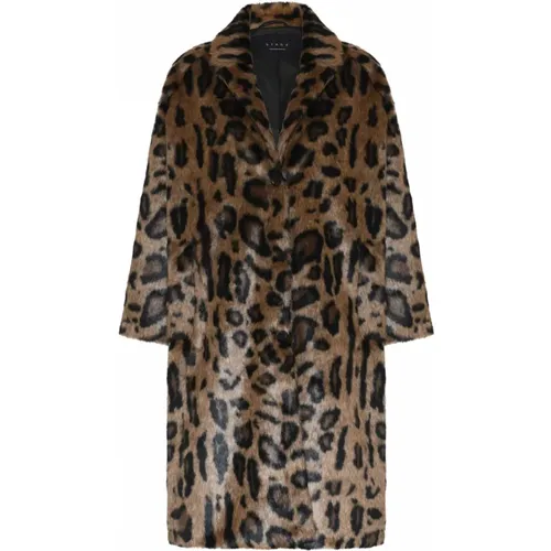 Leopard Faux Fur Raglan Coat Jacket , female, Sizes: 3XL, S, 2XL, M, L, XS, XL, 7XL - Etage - Modalova