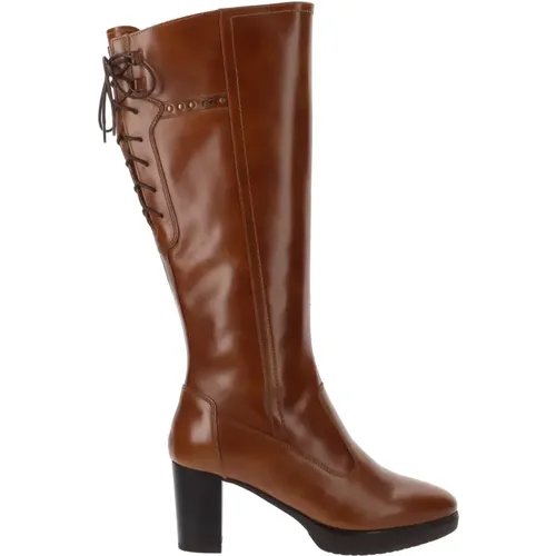 Leather Women Boots with Zipper Closure , female, Sizes: 3 UK - Nerogiardini - Modalova