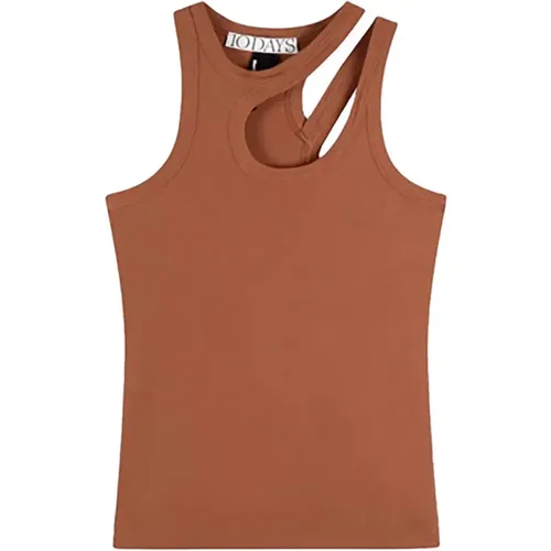 Rib Tank Top Cut Out , female, Sizes: S, XS - 10Days - Modalova