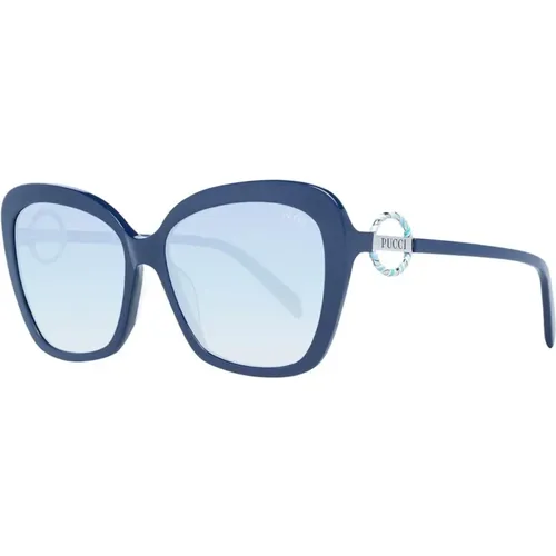 Blaue Butterfly Sonnenbrille mit Verlaufsgläsern - EMILIO PUCCI - Modalova