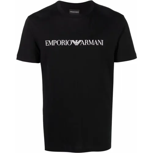 Cotton Logo Print T-Shirt , male, Sizes: L - Emporio Armani - Modalova