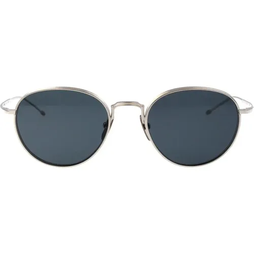 Stylish Round Sunglasses in Silver , unisex, Sizes: S - Thom Browne - Modalova