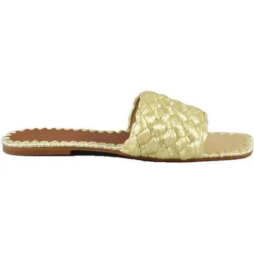 Women Ivory Slide Sandals , female, Sizes: 6 UK - De Siena - Modalova