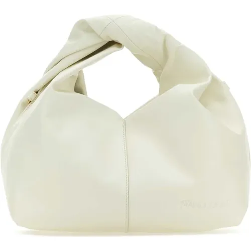 Elfenbeinfarbene Leder-Mini-Twister-Hobo-Handtasche , Damen, Größe: ONE Size - JW Anderson - Modalova