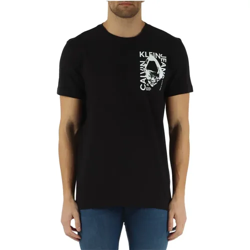 Baumwoll T-Shirt mit Logo-Print , Herren, Größe: L - Calvin Klein Jeans - Modalova